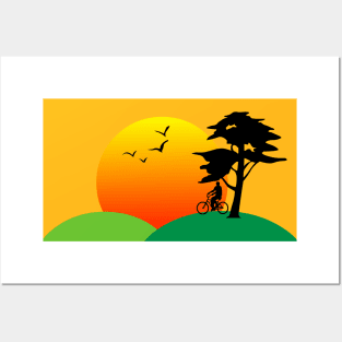 Sunset landscape Posters and Art